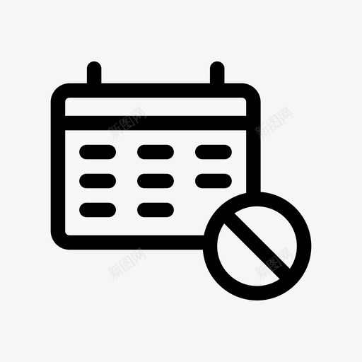 阻止日历日历日期计划器图标svg_新图网 https://ixintu.com 日历日期 日程安排 计划器 阻止日历