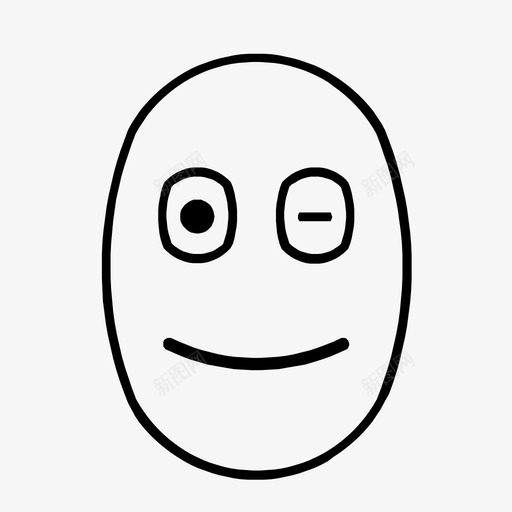 笑脸表情眨眼图标svg_新图网 https://ixintu.com 眨眼 笑脸 表情