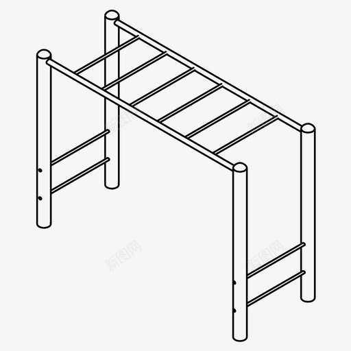 猴栏健身景观建筑图标svg_新图网 https://ixintu.com 健身 城市赛道 景观建筑 步道练习 猴栏 运动