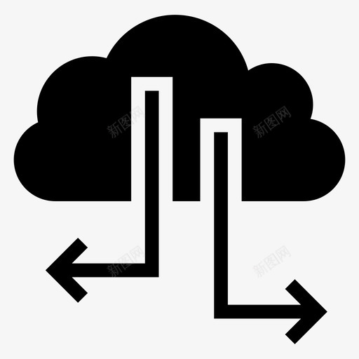 云网络连接共享图标svg_新图网 https://ixintu.com 云网络 云计算字形图标 共享 天气 社交 连接