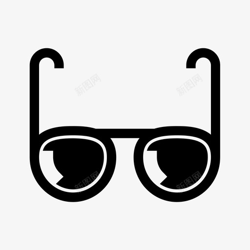 太阳镜阴影风格图标svg_新图网 https://ixintu.com 夏季 太阳镜 杂v字形 阴影 风格
