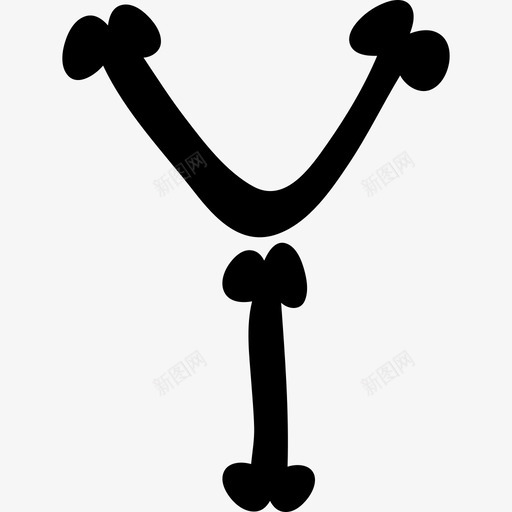 字母Y填充万圣节骨头排版标志abc骨头填充图标svg_新图网 https://ixintu.com abc骨头填充 字母Y填充万圣节骨头排版 标志