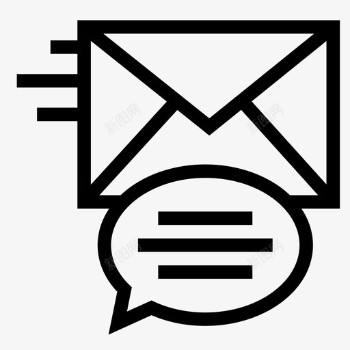 电子邮件聊天信封信件图标svg_新图网 https://ixintu.com 信件 信封 搜索引擎优化营销线图标 消息 电子邮件聊天