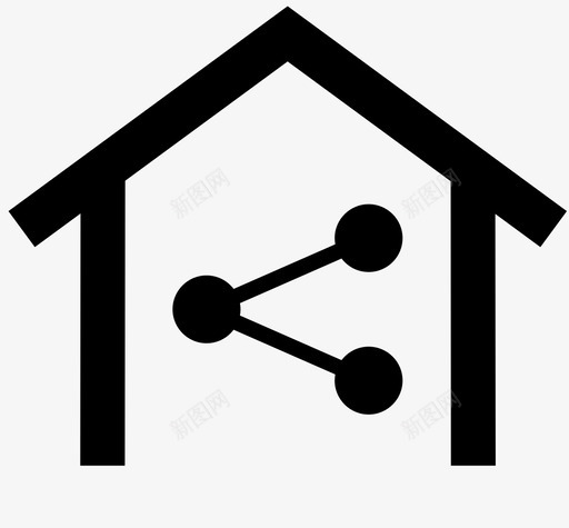 房子共享公寓家图标svg_新图网 https://ixintu.com 互联网 公寓 地方 家 房子共享