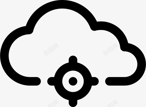 云存储计算数据图标svg_新图网 https://ixintu.com 云存储 云连接 位置 地图 定位 数据 计算