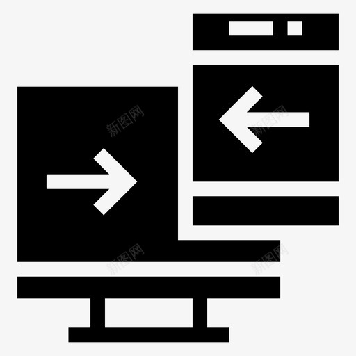 桌面到移动连接网络图标svg_新图网 https://ixintu.com 共享 搜索引擎优化营销字形图标 桌面到移动 社交 网络 连接