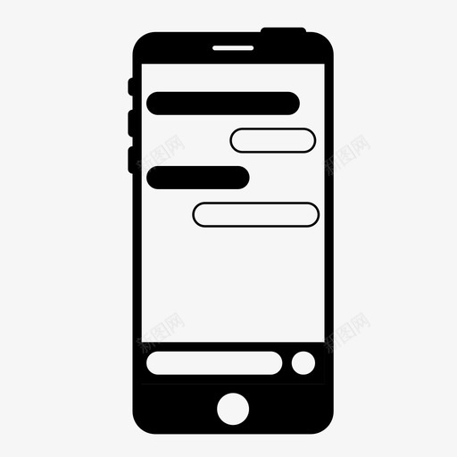 移动聊天应用程序机器人程序iphone图标svg_新图网 https://ixintu.com iphone 机器人程序 移动线框 移动聊天应用程序