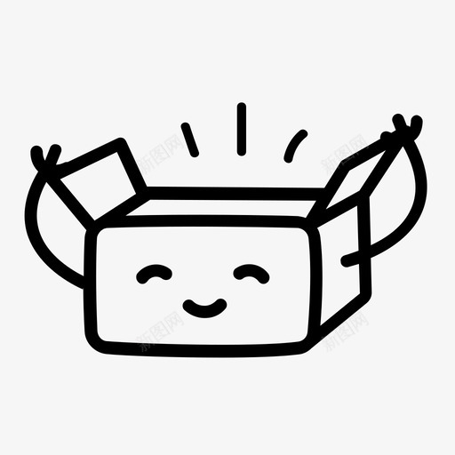 送货箱快乐包裹图标svg_新图网 https://ixintu.com 包裹 开心图标 快乐 拆箱 送货箱
