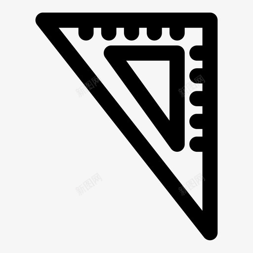 三角尺几何英寸图标svg_新图网 https://ixintu.com 三角尺 几何 测量 英寸