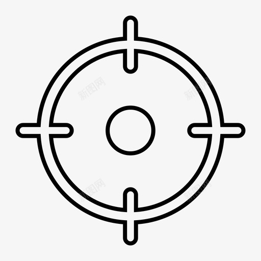 十字准线瞄准gps图标svg_新图网 https://ixintu.com gps 十字准线 定位 射击 界面 目标 瞄准