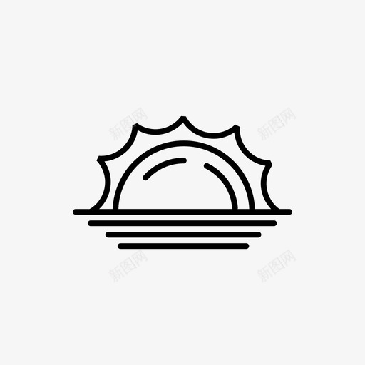 海上日落海滩夏天图标svg_新图网 https://ixintu.com 夏天 海上日落 海滩