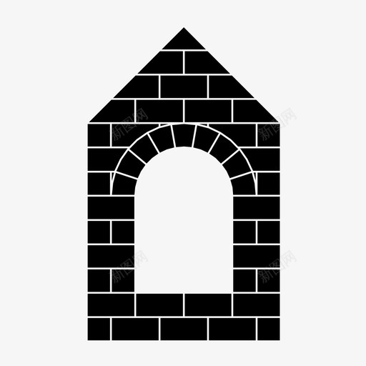 砖拱建筑砌砖图标svg_新图网 https://ixintu.com 建筑 砌砖 砖拱 砖过梁 窗户