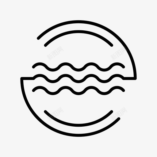 波浪能清洁水力发电图标svg_新图网 https://ixintu.com 可再生能源 水 水力发电 波浪 波浪能 清洁 资源