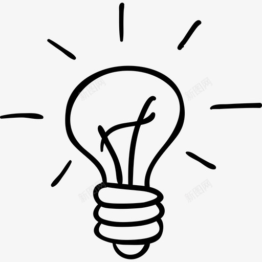 灯泡轮廓手绘工具界面社交媒体手绘图标svg_新图网 https://ixintu.com 灯泡轮廓手绘工具 界面 社交媒体手绘