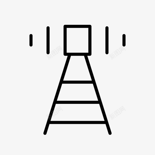 无线电信号信号电平信号塔图标svg_新图网 https://ixintu.com 信号塔 信号电平 无线电信号