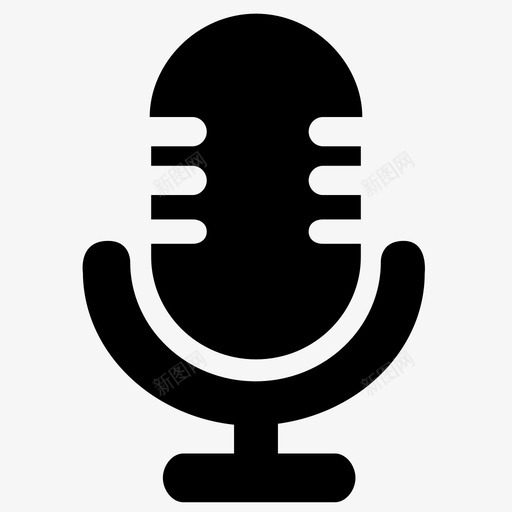 麦克风音频收音机图标svg_新图网 https://ixintu.com 录音 收音机 语音 音频 麦克风