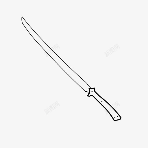 武士刀剑武器图标svg_新图网 https://ixintu.com 剑 剑和武器 武器 武士刀