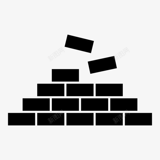 在建基本完工砖墙图标svg_新图网 https://ixintu.com 在建 基本完工 楼房 残缺 砖墙 竣工