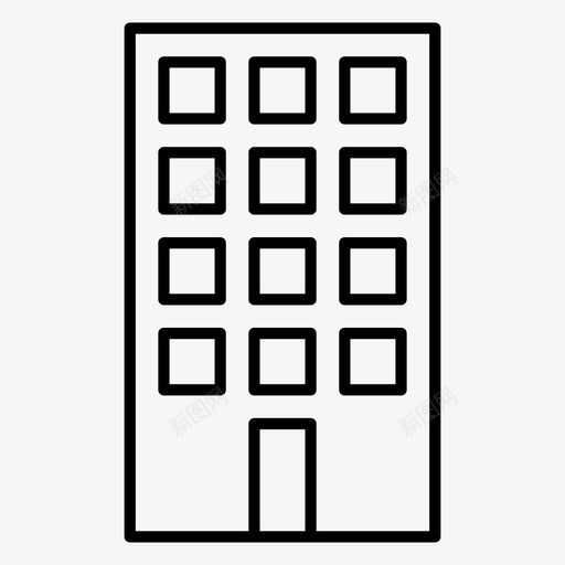 建筑办公楼居民图标svg_新图网 https://ixintu.com 办公楼 居民 建筑