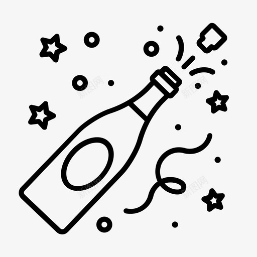 香槟酒瓶庆祝图标svg_新图网 https://ixintu.com 干杯 庆祝 派对 酒瓶 饮料 香槟