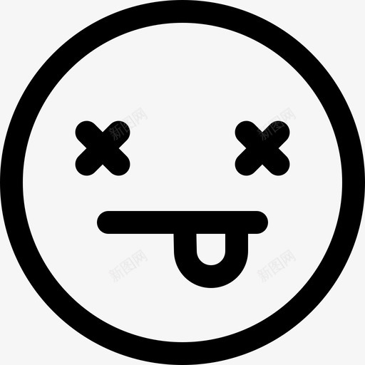 死表情死脸图标svg_新图网 https://ixintu.com 死脸 死表情
