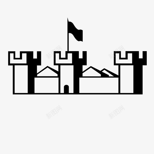 城墙城市中世纪塔楼图标svg_新图网 https://ixintu.com 中世纪 城堡和城堡 城墙城市 城镇 塔楼