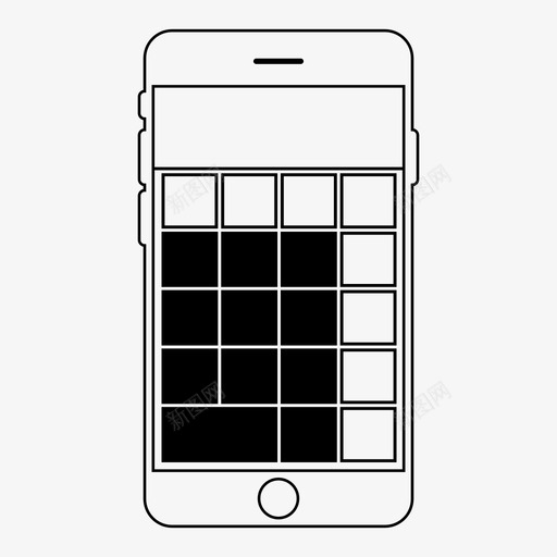 计算器应用程序数学移动图标svg_新图网 https://ixintu.com 数学 智能手机 移动 移动线框 计算器应用程序