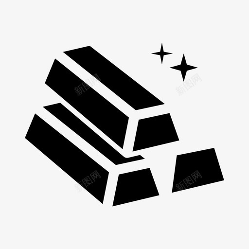 金条金砖金锭图标svg_新图网 https://ixintu.com 富贵 金堆 金条 金砖 金锭