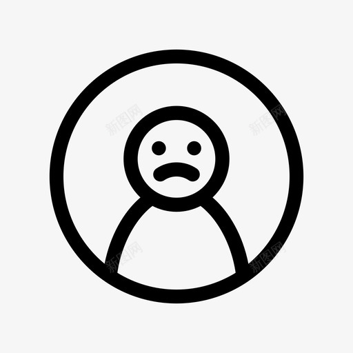 悲伤的用户帐户情感图标svg_新图网 https://ixintu.com 帐户 悲伤的用户 情感