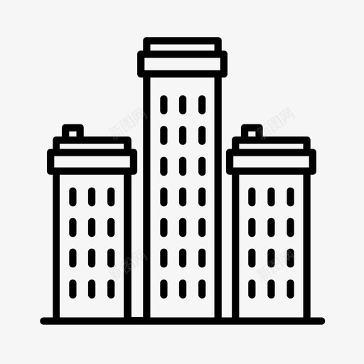 城镇建筑物房屋图标svg_新图网 https://ixintu.com 办公室 单位 城镇 建筑物 房屋