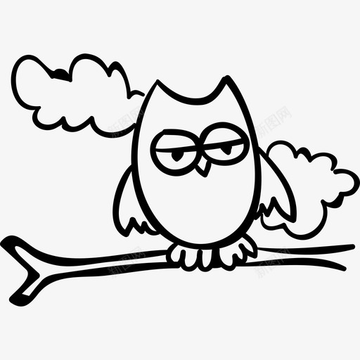 万圣节夜猫子在树枝上动物万圣节手绘图标svg_新图网 https://ixintu.com 万圣节夜猫子在树枝上 万圣节手绘 动物
