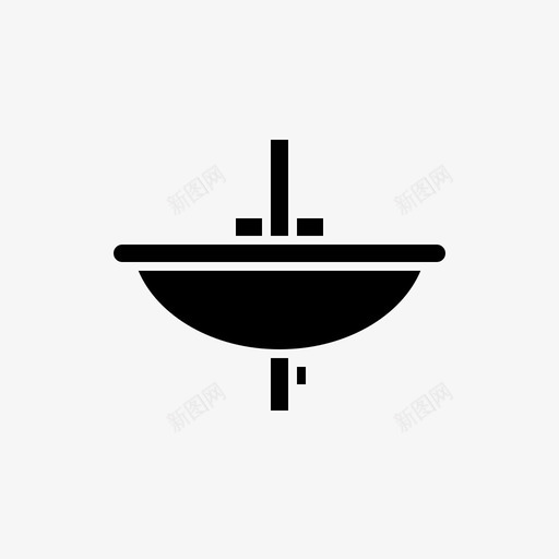 洗脸盆浴室家具图标svg_新图网 https://ixintu.com 家具 水管图标 洗脸盆 浴室