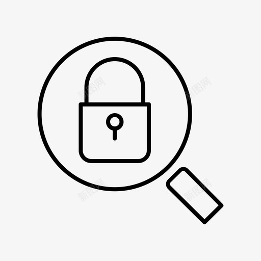 搜索查找锁定图标svg_新图网 https://ixintu.com 安全 搜索 搜索引擎优化和网络 放大镜 查找 锁定