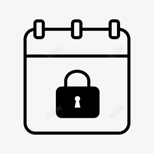 设置日历每日日历锁定图标svg_新图网 https://ixintu.com 每日日历 设置日历 锁定