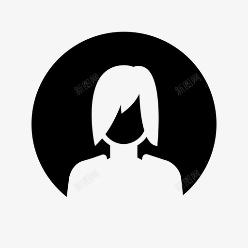 用户头像女性个人资料图标svg_新图网 https://ixintu.com 个人资料 女性 用户头像
