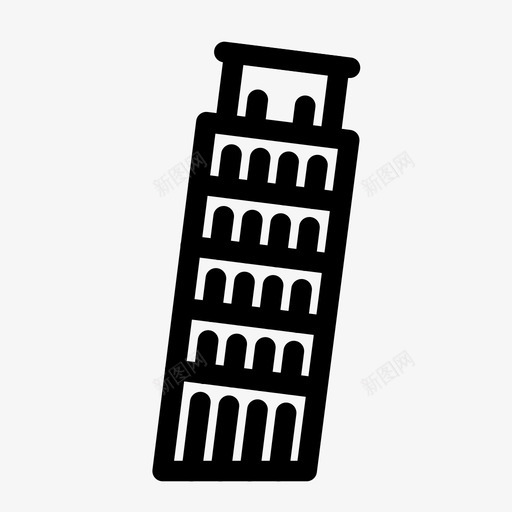比萨斜塔大厦意大利图标svg_新图网 https://ixintu.com 大厦 建筑 意大利 比萨斜塔