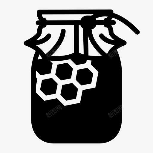 天然蜂蜜的玻璃养蜂健康图标svg_新图网 https://ixintu.com 健康 养蜂 天然蜂蜜的玻璃 罐子 花园里美味的养蜂雕文 蜂巢