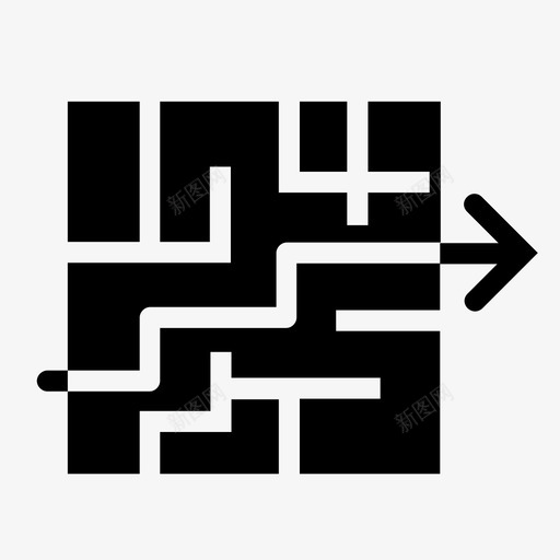 正确的路径游戏迷宫图标svg_新图网 https://ixintu.com 正确的路径 游戏 解决方案 迷你图标集2商业商店财务 迷宫