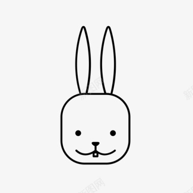 牙兔复活节快乐图标图标