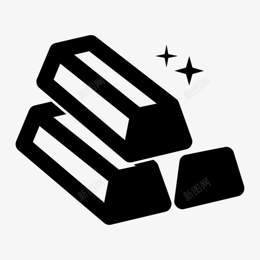 金条金砖金锭图标svg_新图网 https://ixintu.com 富贵 金堆 金条 金砖 金锭