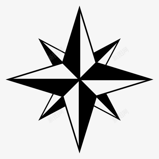 罗盘玫瑰位置星星图标svg_新图网 https://ixintu.com 位置 冒险 旅行 星星 罗盘玫瑰