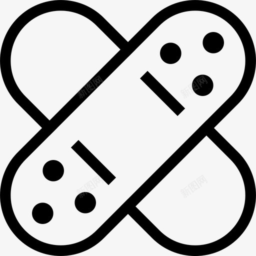 绷带固定贴片图标svg_新图网 https://ixintu.com sharpicons24px网格1px中风 伤口 固定 石膏 绷带 贴片