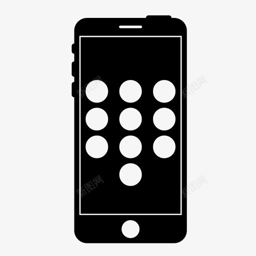 手机应用程序拨号板iphone图标svg_新图网 https://ixintu.com iphone 手机应用程序 拨号板 移动 移动线框