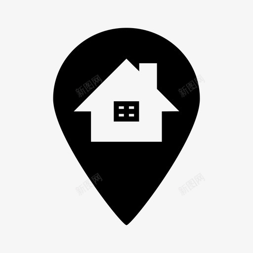 地图pingps家庭地址图标svg_新图网 https://ixintu.com gps 位置 地图 地图pin 家庭地址