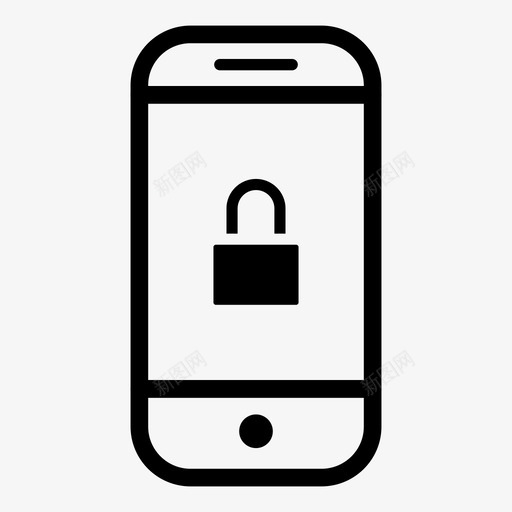 智能手机锁手机安全图标svg_新图网 https://ixintu.com 安全 手机 智能手机锁