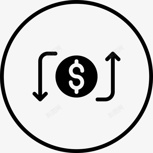 交易银行货币图标svg_新图网 https://ixintu.com 交易 交易回合固定 发送 接收 货币 银行