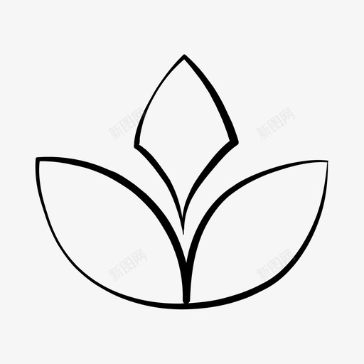 莲花花朵手绘图标svg_新图网 https://ixintu.com 大自然 手绘 花朵 花朵手绘 莲花