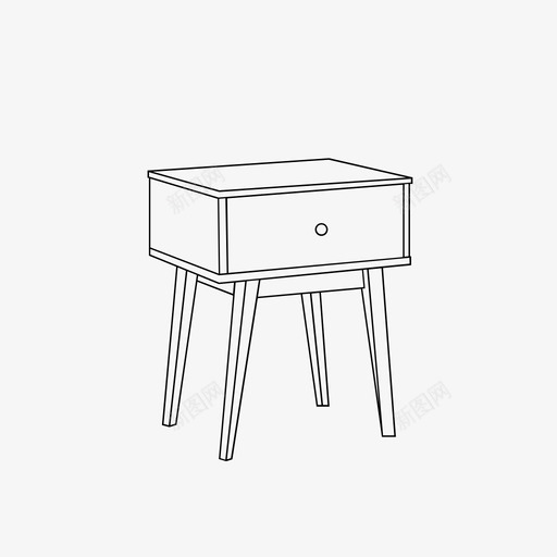 桌子家具床头柜图标svg_新图网 https://ixintu.com 家具 床头柜 桌子