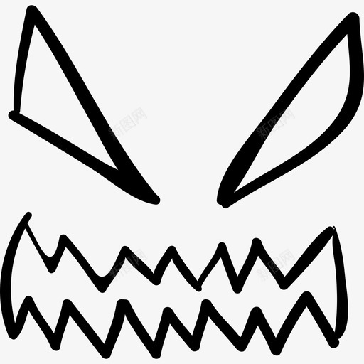 万圣节恶魔的眼睛和嘴轮廓万圣节手绘图标svg_新图网 https://ixintu.com 万圣节恶魔的眼睛和嘴轮廓 万圣节手绘
