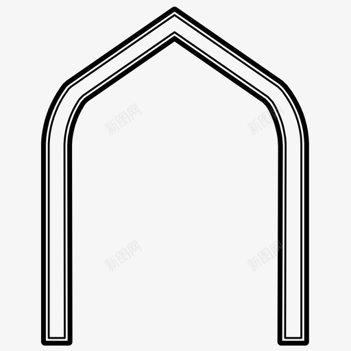 门阿拉伯花纹建筑图标svg_新图网 https://ixintu.com 伊斯兰图案 哥特式 尖拱 建筑 门 阿拉伯花纹